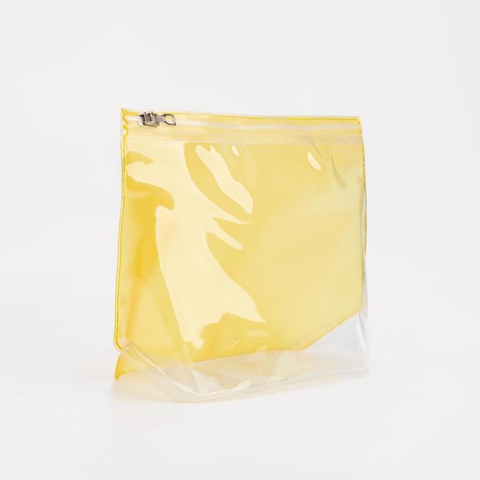 Косметичка с застежкой зип-лок, цвет прозрачный/жёлтый Косметичка с застежкой зип-лок, цвет прозрачный/жёлтый