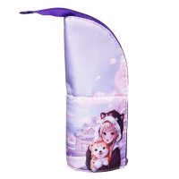 Пенал тубус-подставка, 85 х 210 х 65 мм, мягкий, тканевый, Calligrata, ПМО 12-20 "Друзья корея"