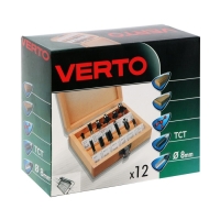 Сверла-фрезы VERTO 60H010, по дереву, набор 12 шт., хвостовик 8 мм + ПОДАРОК
