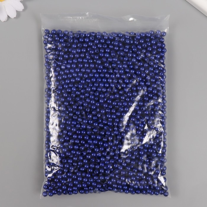 Набор бусин "Жемчуг" d 6 мм, 250 гр, нежно-синий