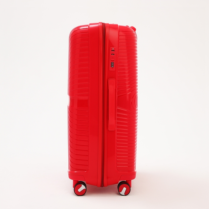 Чемодан большой 100 л (L), отдел на молнии, кодовый замок, 4 колеса, цвет красный