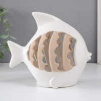 Подсвечник керамика на 1 свечу "Рыбка с узорами" белый 15,7х8,8х14,3 см Подсвечник керамика на 1 свечу "Рыбка с узорами" белый 15,7х8,8х14,3 см