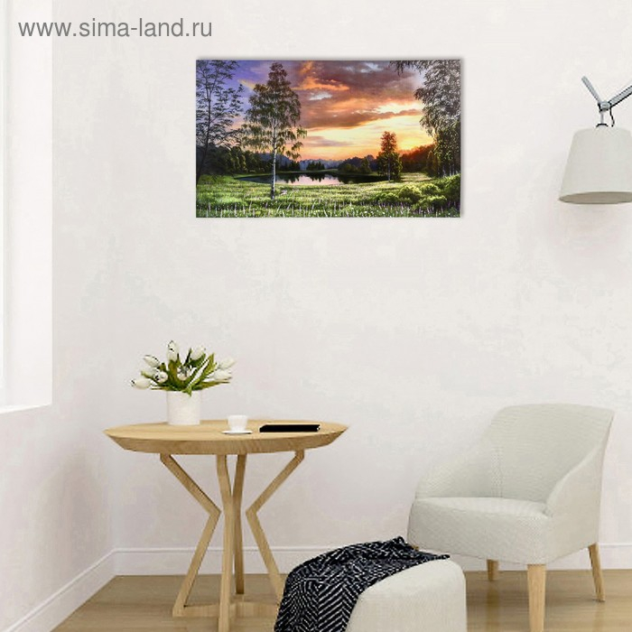 Картина-холст на подрамнике "Летний закат" 60х100 см