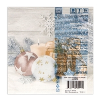 Новогодние салфетки бумажные Home Collection &laquo;Праздничный натюрморт, золото&raquo;, 3 слоя, 33х33 см, 20 шт