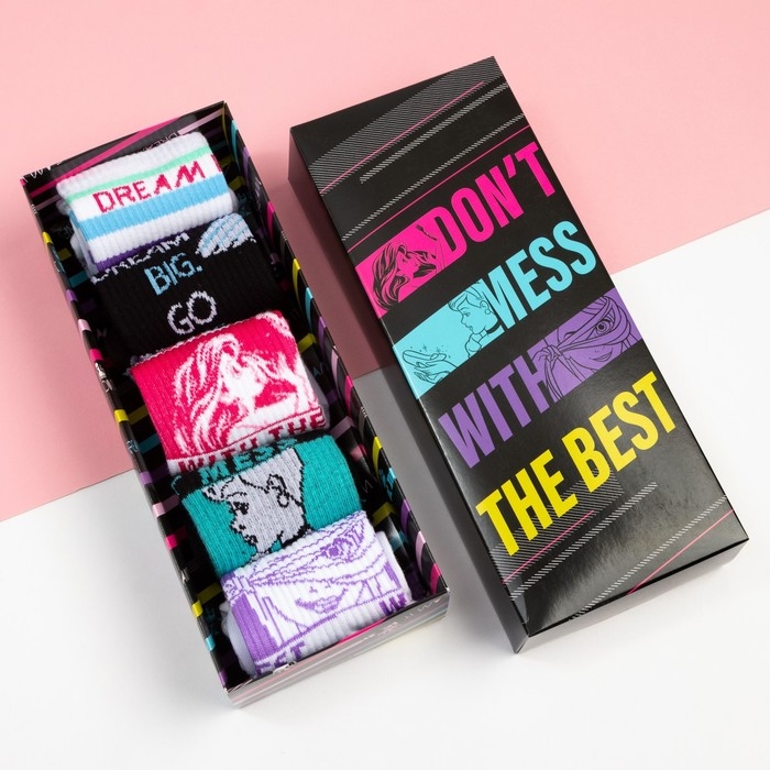 Набор носков &laquo;Принцессы&raquo;, Disney, 5 пар, 22-24 см