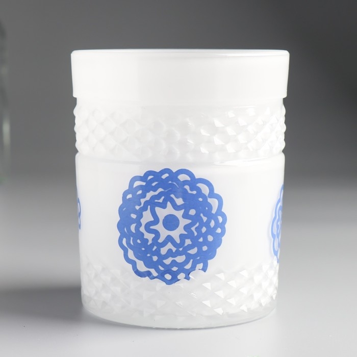 Подсвечник "РОМАШКИ синие " 10х8,5 см, 400 мл