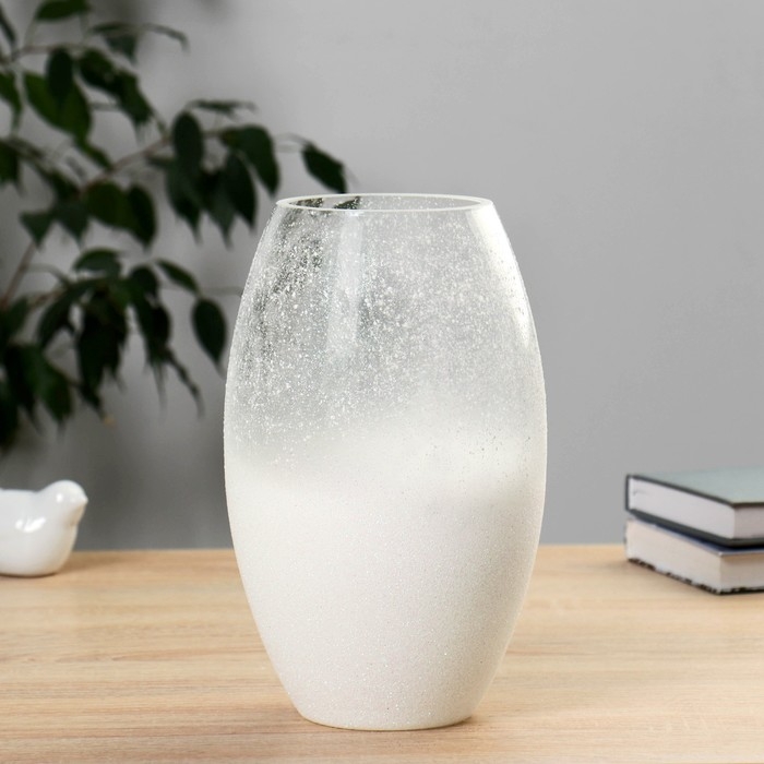 Ваза Ваза "Иней" белый h=25см, d=9см