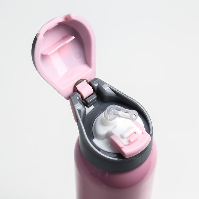 Термос, 500 мл, Спорт, 5.5 х 23 см, с трубочкой, розовый Термос, 500 мл, Спорт, 5.5 х 23 см, с трубочкой, розовый