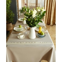 Скатерть "Этель" 110х165 см &plusmn; 5см, цвет кофейный с золотой нитью, 100% хлопок, 163 г/м2