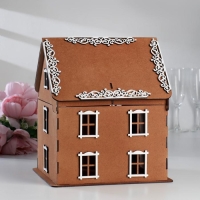 Семейный банк "Дом №2", 24,5х24х28 см, коричневый-белый Семейный банк "Дом №2", 24,5х24х28 см, коричневый-белый