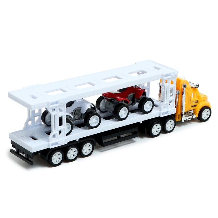 Грузовик инерционный «Автовоз», с 2 квадроциклами, цвет МИКС Грузовик инерционный «Автовоз», с 2 квадроциклами, цвет МИКС