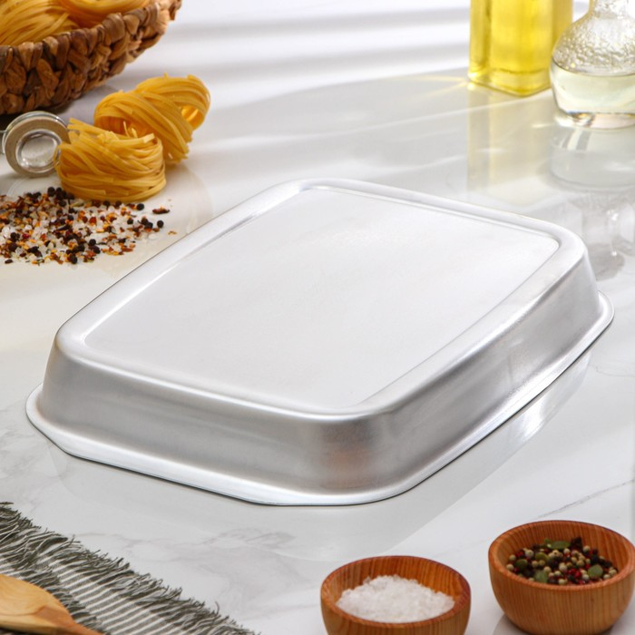 Противень алюминиевый, 26×36 см, h=4,5 см, цвет серебряный Противень алюминиевый, 26×36 см, h=4,5 см, цвет серебряный