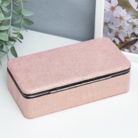 Шкатулка кожзам для украшений "Мелкие квадратики. Розовый" 6х9,8х18,5 см Шкатулка кожзам для украшений "Мелкие квадратики. Розовый" 6х9,8х18,5 см