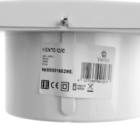 Вентилятор вытяжной "ВИЕНТО" 125С, d=125 мм, 18 Вт, 240 м&sup3;/ч, 34 дБ, белый