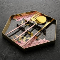 Набор столовых приборов: ложка, вилка и нож &laquo;Красота в каждой детали&raquo;, 26,5 см