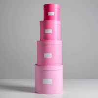 Набор коробок из тонкого картона 4 в 1, упаковка подарочная, &laquo;Розовый&raquo;, 12 х 12 - 20 х 20 см