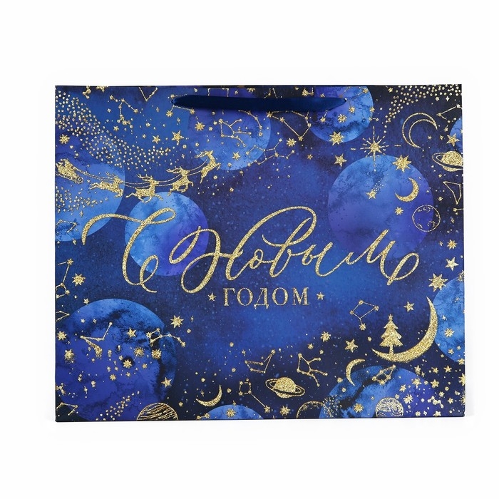 Пакет подарочный новогодний ламинированный «Волшебная ночь», XL 49 х 40 х 19 см, Новый год Пакет подарочный новогодний ламинированный «Волшебная ночь», XL 49 х 40 х 19 см, Новый год