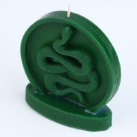 Новогодняя свеча интерьерная &laquo;Новый год: Змея в кругу&raquo;, зелёная, 66 х 69 х 27