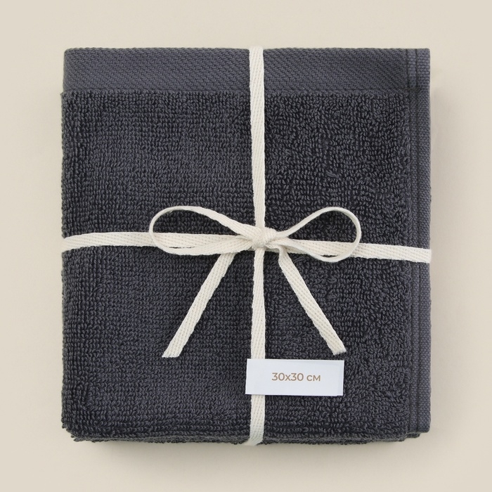 Набор салфеток SL HOME: Basic Набор салфеток SL HOME: Basic "Гри Сандре" 30х30 см - 3 шт., 100% хлопок, 530 г/м2