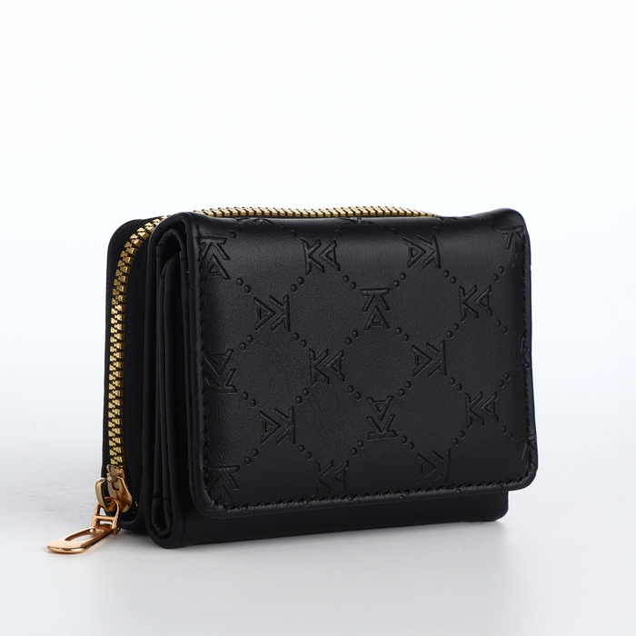 Кошелёк женский на кнопке, цвет чёрный Кошелёк женский на кнопке, цвет чёрный