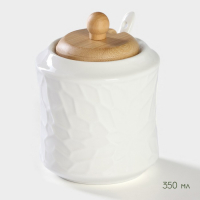 Набор фарфоровый для специй BellaTenero &laquo;Кракле&raquo;, 3 предмета: солонка 100 мл, перечница 100 мл, сахарница с ложкой 350 мл, цвет белый