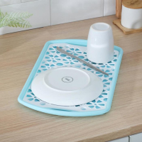 Поднос с вкладышем для сушки посуды, 40&times;24 см, цвет МИКС