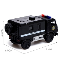 Грузовик металлический «КАМАЗ. ДПС», 1:52, инерционный, звуковые и световые эффекты, цвет чёрный Грузовик металлический «КАМАЗ. ДПС», 1:52, инерционный, звуковые и световые эффекты, цвет чёрный