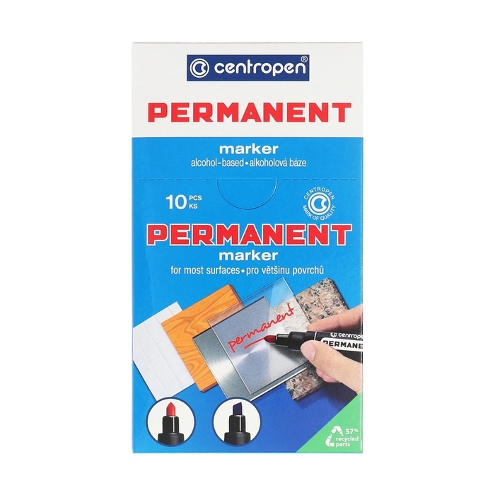 Маркер перманентный 5.0 мм Centropen 8566, линия 2,5 мм, цвет оранжевый