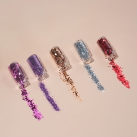 Блёстки для декора ногтей &laquo;Розовое настроение&raquo;, набор 12 бутылочек, средние/мелкие, разноцветные