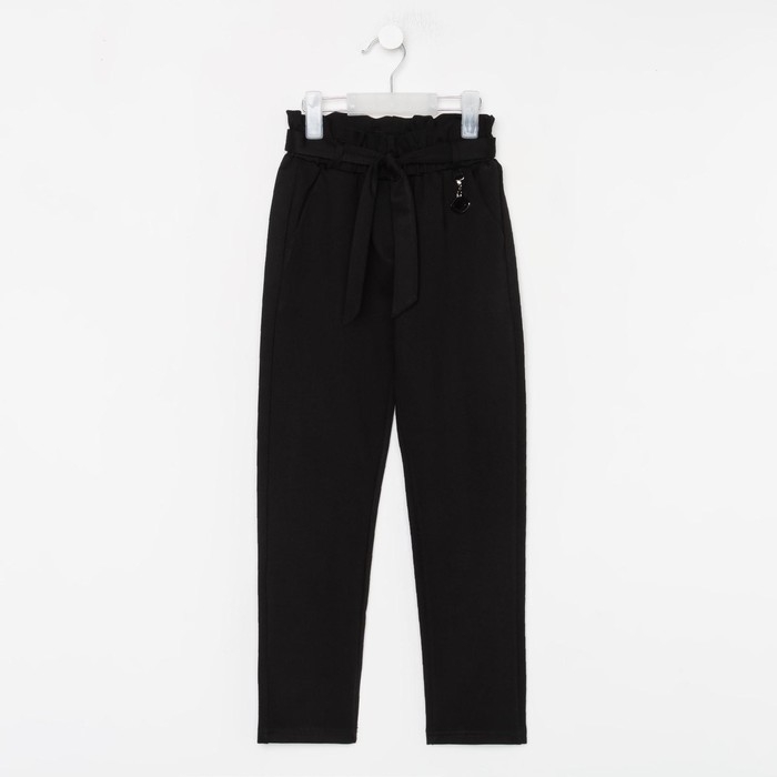 Брюки для девочки, цвет чёрный, рост 104 см