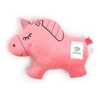 Подушка Этель "Единорог" розовая 48х38см, велюр, 100% п/э