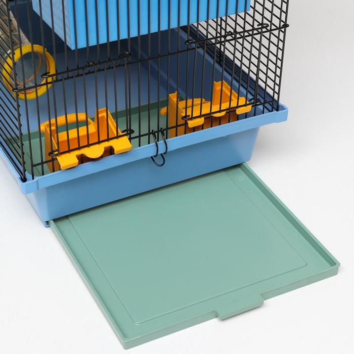 Клетка для грызунов трехярусная с лабиринтом и колесом, 39 x 29 х 64 см, микс цветов Клетка для грызунов трехярусная с лабиринтом и колесом, 39 x 29 х 64 см, микс цветов