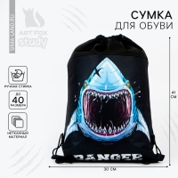 Мешок для обуви &laquo;1 сентября: Danger&raquo; нетканное полотно, размер 30 х 40 см