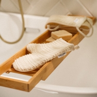 Мочалка - варежка массажная SL Home &laquo;Ортика&raquo;, крапива, хлопок, 21&times;18 см, цвет бежевый