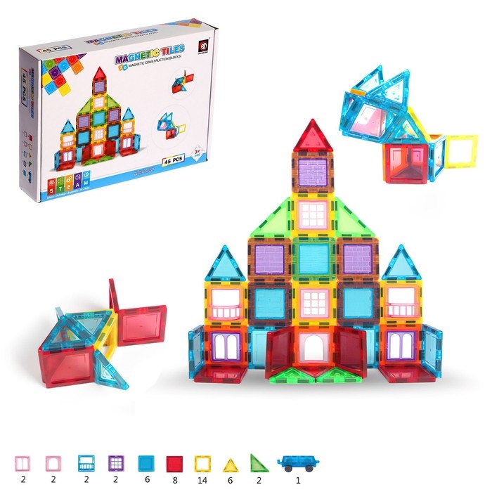 Конструктор магнитный &laquo;Магический магнит&raquo;, 45 деталей