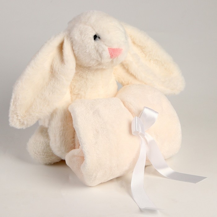 Мягкая игрушка с пледом &laquo;Зайка&raquo;, цвет белый