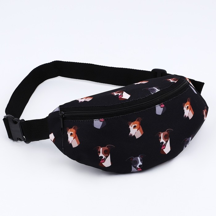 Сумка поясная Собаки, 32х8х15 см, отд на молнии, цвет чёрный Сумка поясная Собаки, 32х8х15 см, отд на молнии, цвет чёрный