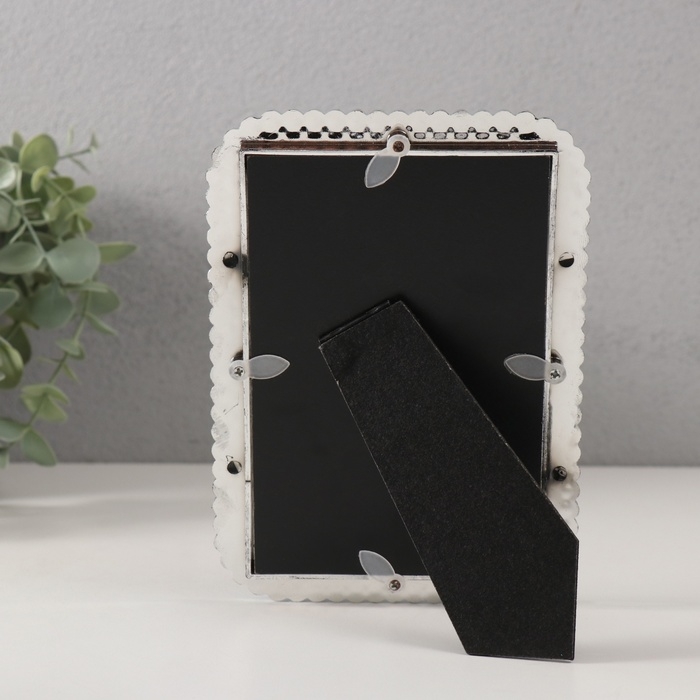 Фоторамка пластик 10х15 см Фоторамка пластик 10х15 см "Сирево-голубой жемчуг стразы" закруглённые углы 1,8х12,5х17,5 см 10527