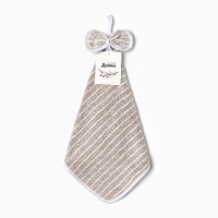 Кухонное полотенце Доляна "Полосочка" цвет коричневый  28х40 см, микрофибра, 100% п/э