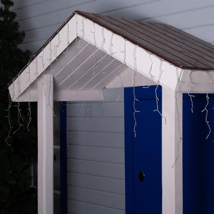 Гирлянда &laquo;Бахрома&raquo; 4 &times; 0.6 м, IP44, прозрачная нить, 180 LED, свечение синее, 8 режимов, 220 В