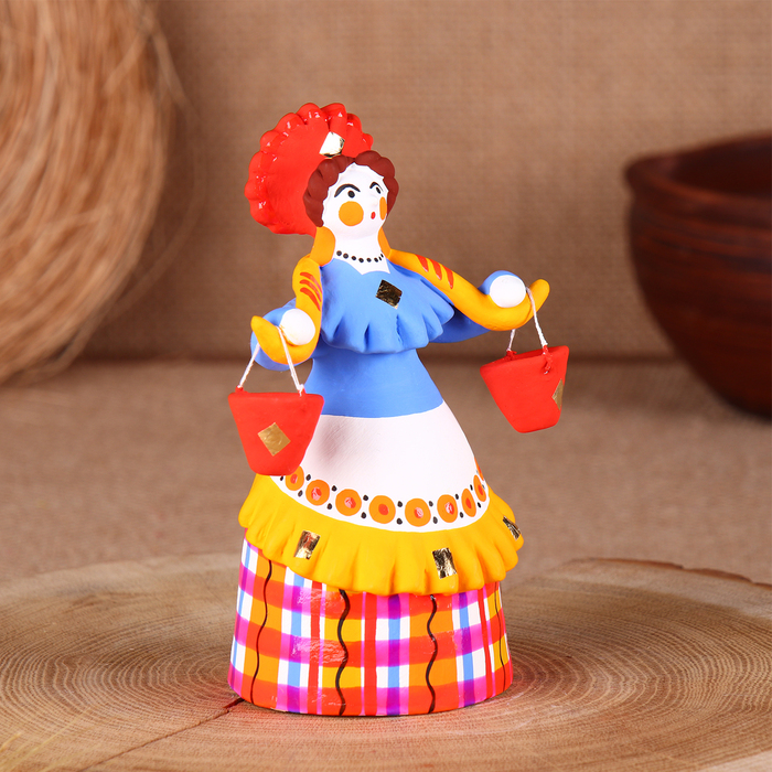 Дымковская игрушка Дымковская игрушка "Барыня - водоноска", 14 см, микс