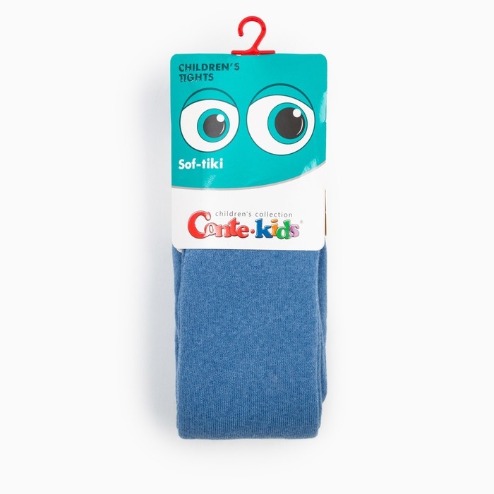 Колготки детские махровые, цвет светлый джинс, рост 104-110