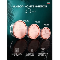 Набор контейнеров &laquo;Дена&raquo;, 1500 мл, 800 мл, 400 мл, стекло, Иран