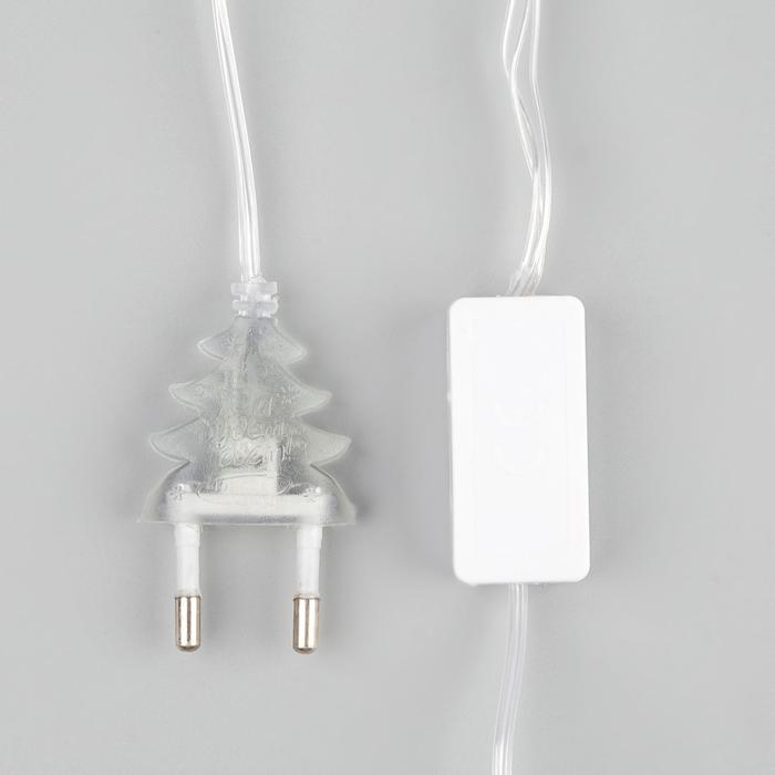 Гирлянда &laquo;Нить&raquo; 5 м с насадками &laquo;Клубки красно-золотистые&raquo;, IP20, прозрачная нить, 20 LED, свечение тёплое белое, 220 В