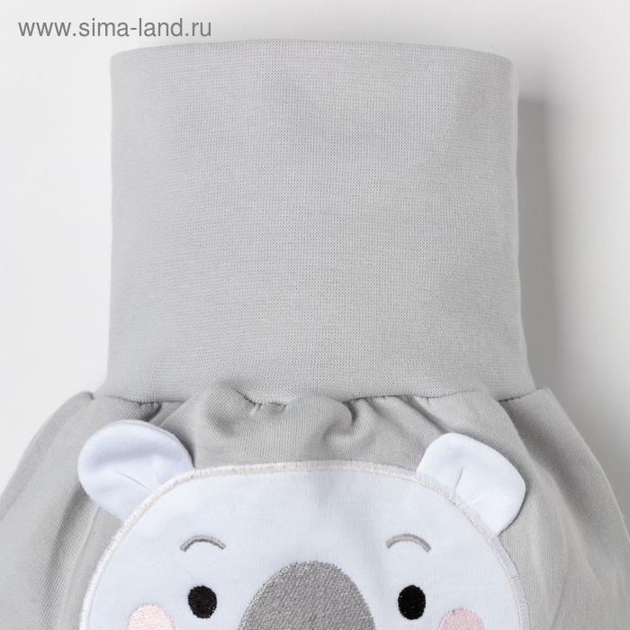 Штанишки Крошка Я &laquo;Мишка&raquo;, рост 68-74 см, цвет серый