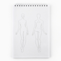 Скетчбук с шаблоном фигуры А5, 40 л &laquo;Девушка в платье&raquo;