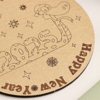 Подставка с символом года под горячее "Змейка в шапочке с 2025", диаметр - 9,5 см 1049880 Подставка с символом года под горячее "Змейка в шапочке с 2025", диаметр - 9,5 см 1049880