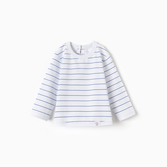 Лонгслив детский MINAKU: Basic Line BABY, цвет белый/синий, рост 80-86