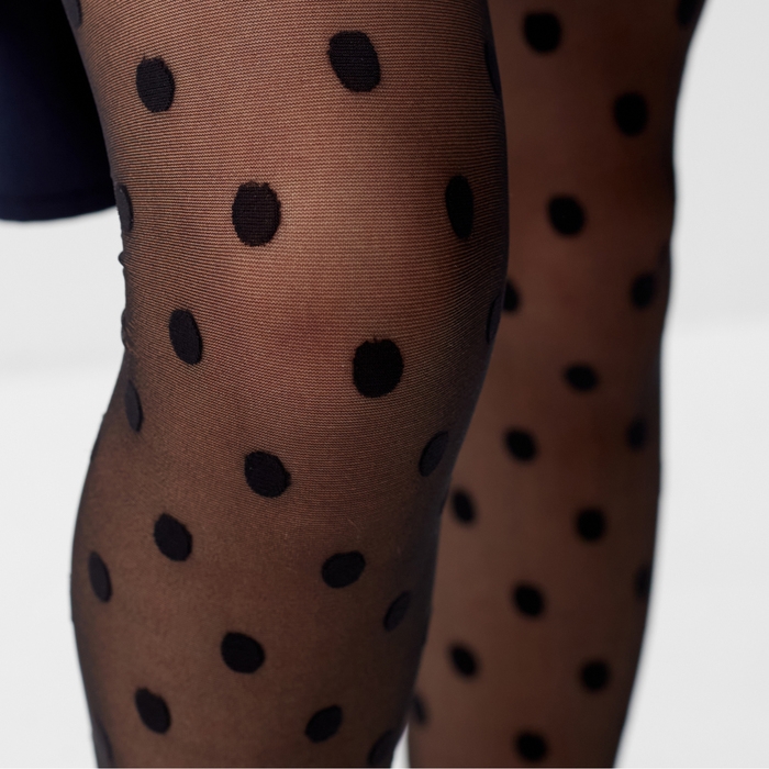 Колготки подростковые "Крупный горох", цвет чёрный, рост 158-164 см