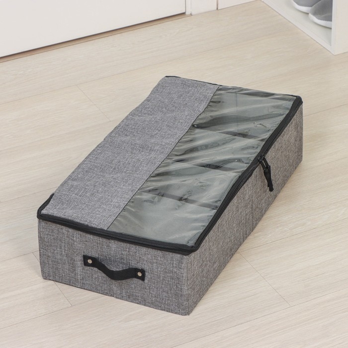 Короб для хранения обуви &laquo;Рон&raquo;, 58&times;30&times;15 см, цвет серый